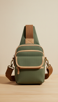 Solaine Camden Sling crossbody bag, front view on neutral background