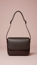 Solaine Dusk Shoulder Bag in matte leather, front view on neutral background