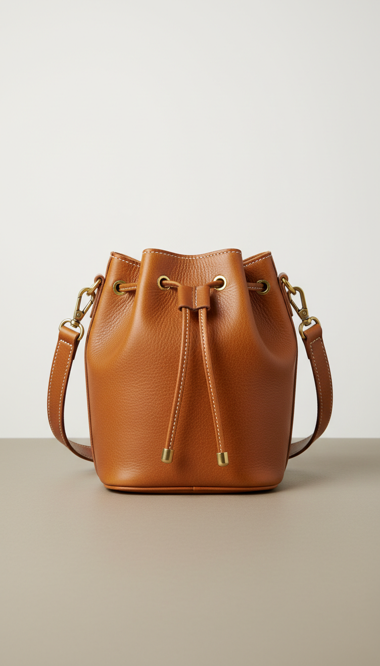 Solaine hero — Milan Bucket Bag in Italian leather