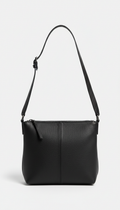 Solaine Monochrome Shoulder Bag in matte black leather, front view on neutral background