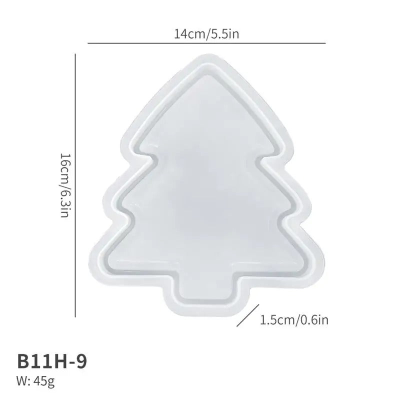 Christmas Series Fruit Tray Silicone Molds Plaster Epoxy Resin Casting Molds Snacks Nuts Storage Tray Christmas Ornaments